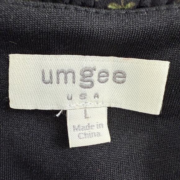 Umgee Mini Dress Womens L Floral Chiffon Swiss Dot Dark Romantic Fall Feminine - Picture 6 of 8